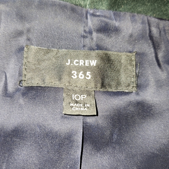 J. Crew Dark Green Velvet Blazer - Picture 6 of 6